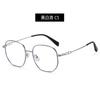 Nuevas gafas planas de moda para mujer, montura grande, gafas casuales, montura de cara grande, gafas con montura metálica adelgazante, montura lisa cercana
