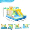 Castillo inflable para niños transfronterizo, cama elástica pequeña inflable familiar para interiores, castillo inflable con tobogán para exteriores en casa en stock
