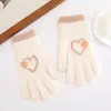 Novas Luvas Quentes de Outono e Inverno para Adultos, Tricotadas com Lã, Espessadas, Design de Coração Duplo, Adequadas para o Trajeto, à Prova de Vento e Resistentes ao Frio