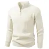 Suéter de malha casual com zíper meio alto, outono e inverno, novo, importado, moda jovem, suéter de malha quente