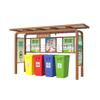 Pabellón de clasificación de basura al aire libre, pabellón de recolección de basura de acero inoxidable, pabellón de reciclaje de basura de maletas