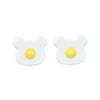 Miniatura oso comiendo y jugando huevo escalfado diy pegamento crema funda para teléfono móvil pegatina para refrigerador juguete casa de juegos accesorios de resina