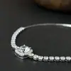 Nuevo brazalete de cristal con circonita de diamantes completos, temperamento simple para mujer, joyería de lujo ligero con destello de azúcar, extensible, venta al por mayor