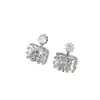 Pendientes Cuadrados de Circonita Plateados de Alta Resistencia Estilo Retro para Mujer, Pendientes Populares Únicos y Exquisitos, Pendientes de Gama Alta