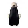 Peluca para Mujer Peluca Completa Todo en Uno Seda Artificial de Alta Temperatura Gorra de Béisbol Retro Peluca Natural Atable Cabello Largo Liso