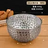 Tigela de salada de aço inoxidável com textura martelada, tigela aprofundada para bater ovos, tigela para assar e misturar, tigela para servir, recipiente para alface e travessa para servir