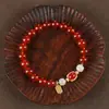 Pulseira de Ágata Vermelha Fidelity para Mulheres Ano do Pássaro Cristal Jade Hetian com Contas Marca da Sorte Pulseira para Namorada Simples produtos genuínos