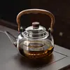 Tetera de Vidrio Engrosado Resistente al Calor con Asa, Resistente a Altas Temperaturas, Gran Capacidad, Adecuada para Estufas Eléctricas de Cerámica