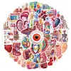 Pegatinas de Graffiti de 50 Órganos Humanos Transfronterizos para Taza de Agua, Teléfono Móvil, Computadora, Pegatinas Decorativas Impermeables, Limpiables, Pegatinas Creativas