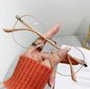 Gafas de Metal de Moda para Estudiantes, Lentes Lisos Casuales, Gafas de Prescripción Poligonales Versátiles con Filtro de Luz Azul