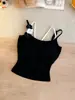 Camisole sem Costas com Tiras Duplas, Blusa Regata com Gola Redonda Color Block e Flor 3D para Mulheres, Nova Chegada de Verão com Sutiã Embutido