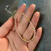 Mismo Estilo que el Pulsera de Pez con Cristal Blanco Dorado Arena de la Tienda de Oro Puzuo para Mujer, Exquisita y de Alta Gama, Realza el Cutis, Pulsera para Apilar, Regalo para Novia