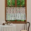 Cortinas de Varilla Patchwork Floral Estilo Pastoral, Cortinas Cortas, Cortinas de Café, Cortinas de Cocina, Cortinas Decorativas Estilo Blackout para el Hogar
