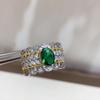 Anillo de Zirconia Versátil Retro, Joyería de Lujo Ligero de Alta Gama, Estilo de Corte Europeo y Americano de Moda, Nuevo Diseño Exquisito