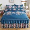 Conjunto de Quatro Peças Estilo Saia de Cama Impressa Escovada Espessada Estilo Quatro Estações 2022 Conjunto de 4 Peças Antiderrapante para Cama 1,5m 1,8m