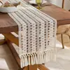 Camino de Mesa Imitación Lino Bohemio, a Prueba de Polvo, Resistente al Desgaste, Mantel Jacquard Antideslizante, Mantel para Mesa de Centro de Ambiente, Al Por Mayor en Stock