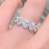 Anillo Huajie Simple de Cinco Círculos con Circonita, Anillo Redondo de Circonita Estilo Coreano para Mujer, Suministro Mayorista de Joyería Pequeña de Yiwu