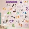 Pegatinas de pared con letras de animales para habitación infantil, decoración de salón y dormitorio, pegatinas autoadhesivas KL-C018