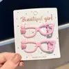 Novos Presilhas de Cabelo de Verão, Presilhas de Cabelo Doces com Óculos de Gato, Presilhas Laterais Fofas, Presilhas Bico de Pato, Presilhas de Cabelo para Meninas e Estudantes