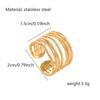 Moda Europea y Americana Anillo Irregular de Forma Especial de Acero Inoxidable Personalidad Hip-Hop para Mujer Anillo Geométrico de Acero de Titanio que No se Desvanece Venta al por Mayor