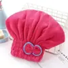 Touca de secagem de cabelo de lã coral grossa de alta densidade, touca de banho absorvente, toalha de secagem de cabelo com bordas cobertas, lenço de cabeça de outono e inverno de secagem rápida, atacado