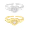 890 Anillo K-Style Ins Nicho Diseño de Lujo Accesible Textura Asimétrica Corazón Zircón Plata Esterlina S925 Mujer