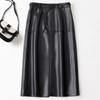 Roupas Femininas Estilo Europeu e Americano Comércio Exterior Transfronteiriço Nova Saia de Couro Versátil Reta Simples Moda Saia Evasê Tamanho Grande