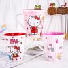 Vajilla infantil Dibujos animados creativa melamina con tapa taza infantil bebé taza recta imitación porcelana resistente a caídas asa taza de leche