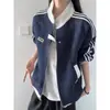 Chaqueta de tres rayas con cuello alto para hombre y mujer, de primavera y otoño, moderna, holgada, estilo universitario, chaqueta de béisbol, sudadera con capucha deportiva casual, prenda de abrigo