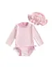 0-3M 3-6M 6-12M 12-18M 18-24M 2-3A Tela Especial Rayada para Niñas con Gorro