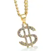 Moda europea y americana nueva joyería deseo Amazon AliExpress ebay hip-hop con incrustaciones de diamantes pedrería forma de S collar de dólar