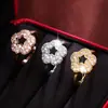 Anel Zircônia Estrela de Cinco Pontas Vazada Simples e Estiloso para Mulheres, Luxo Leve, Discreto, Acessório Versátil para o Dia a Dia