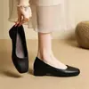 Mocasines de Suela Blanda con Punta Cuadrada Estilo Francés para Mujer 2026 Otoño Nuevo Estilo Boca Baja Zapatos de Piel Piel Suave Zapatos de Mujer Sin Cordones Cómodos Zapatos para Mamá