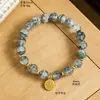 Novo Estilo Chinês Pulseira de Cristal Fantasma Verde Natural Amuleto da Sorte com Contas Novo Estilo 2025 Luxo Leve Nicho Atração de Riqueza Virada de Sorte Ornamento de Mão para Mulheres