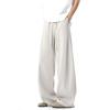 Calça Casual Masculina Tendência de Marca Costurada com Caimento Outono Novo Estilo Americano Cleanfit Reta Solta de Perna Larga Longa