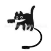 Nuevo Animal Gato Gorro de Popote Funda para Popote Tapón de Polvo de Silicona Fiesta Popote Hebilla Decorativa Clip Lindo Dibujo Animado Transfronterizo