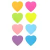 Notas Adhesivas de Corazón de 8 Colores, Notas Adhesivas Reutilizables de Corazón Color Durazno, Notas de Recordatorio Fluorescentes con Forma de Corazón, Personalizadas para Comercio Electrónico Transfronterizo