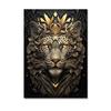 Escultura Metálica Rey Gorila Pintura en Lienzo León Dorado Tigre Ciervo Póster Escultura de Animales Arte Decorativo Pared