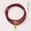 Pulseira de Granate com Múltiplos Círculos Estilo Montanha Putuo e Pulseira de Cristal de Jade Hetian, Joia Simples de Luxo Leve e Nicho Presente
