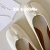 Versión de piel de oveja~Zapatos de ballet de dedo partido vintage tipo pezuña de cerdo para mujer, nuevos zapatos casuales de resbalón finos para primavera y otoño