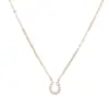 Bajo el Árbol Banyan Plata de Ley S925 Lujo Ligero Chapado en Oro de 14K Collar con Forma de Herradura en U para Mujer, Cadena para Clavícula Exquisita Mini Versátil de Moda