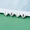 Nuevas Cuentas Perforadas Horizontales y Verticales Brillantes de Plata Esterlina S925 con Forma de Corazón Accesorios de Plata para Corazón Accesorios de Anillos de Cristal DIY