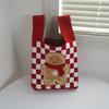 Bolsa Cuadrada Pequeña Bolsa Tejida Bolsa Tejida Decorativa Bolso de Mano para Mujer Bolso de Mano Lindo Bolsa de Regalo de Año Nuevo Bolsa para Dulces