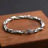 Pulsera de Banda de Möbius Estilo Chino Nuevo Retro para Hombres, Proceso de Teñido Ennegrecido Envejecido, Sentido de Diseño de Nicho, Joyería de Mano de Estilo Fresco