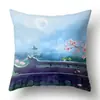Funda de Almohada de Poliéster CCA593 Estilo Antiguo Paisaje Estilo Nacional Edificio Hogar Cubierta Suave para Cojín