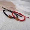 Pulsera trenzada de nudo de oro para pareja, para el año de nacimiento, atrayendo riqueza y fortuna, cuerda roja rica y caprichosa, cuerda negra, pulsera para estudiantes de lugar escénico