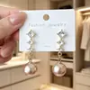 Pendientes de perla geométrica con pasador de plata 925 para mujer, aretes de moda, borla, pendiente de alto nivel, temperamento, pendientes vintage, venta al por mayor