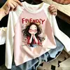 Camiseta de Manga Larga con Estampado de Dibujos Animados para Niñas, Nuevo Estilo Primavera y Otoño, Camiseta Básica de Patchwork de Colores de Moda y Versátil para Niños Mayores