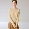 Suéter de punto de cachemir 100% puro, estilo nuevo, primera línea, listo para usar, cuello semi-alto, tejido sin costuras, versátil