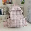 Mochila Pequeña Transfronteriza para Niña Estilo Coreano Femenino Cuadros Frescos Estudiante Gran Capacidad Mochila Escolar Ligera Mochila Pequeña de Viaje